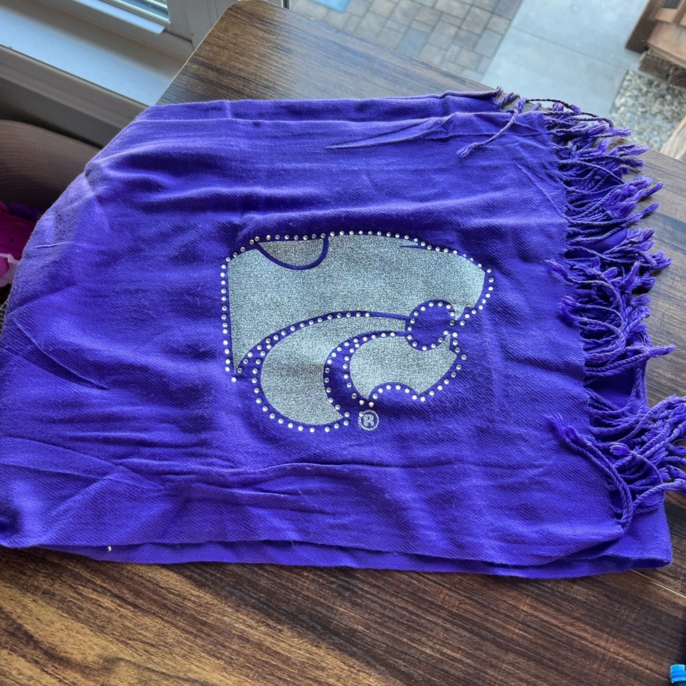 Purple Scarf with Silver Logo K-State